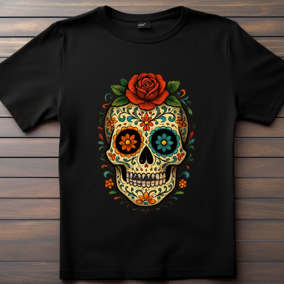 Vintage Skull with Roses T-Shirt