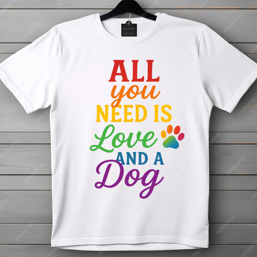 Love & Dog Paw Print T-Shirt