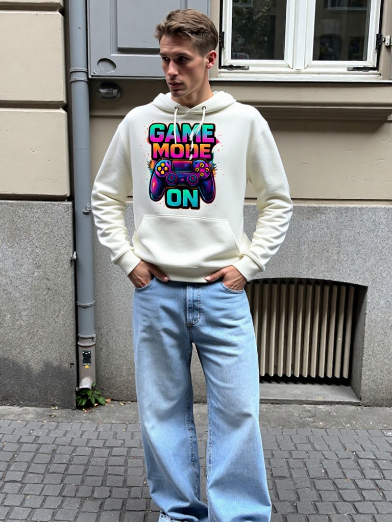 Unisex Oversized  printed Hoodie{GAME MODE ON }